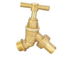 bola bibcock com estrutura de PTFE com cor de ouro forjado 300 wog